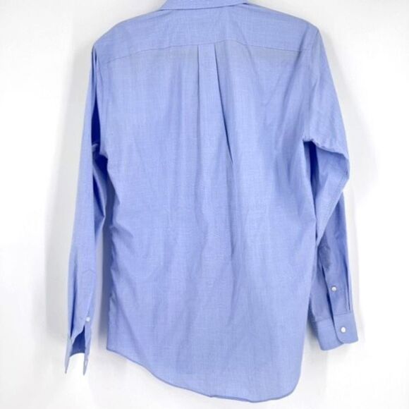 Men's Dress Shirt Plaid Long Sleeve Classic Trim Fit Button Down  Blue Size 34-3 - Picture 2 of 8